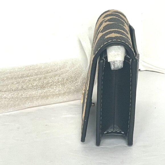 Coach CX151 Mini Wallet On Chain Crossbody Leopard Print Coated Canvas w/ Origin - Picture 6 of 11